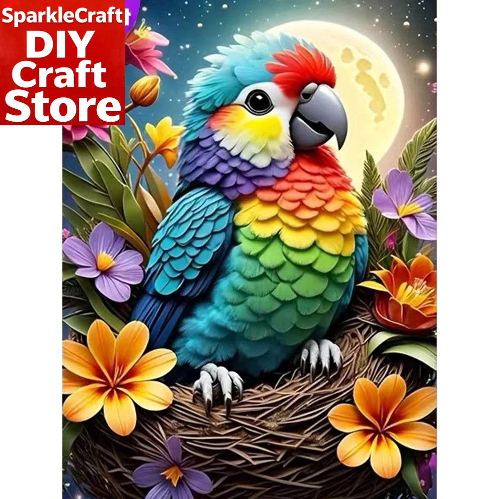 Embroidery Artwork - 1PC frameless DIY Diamond Painting Bird