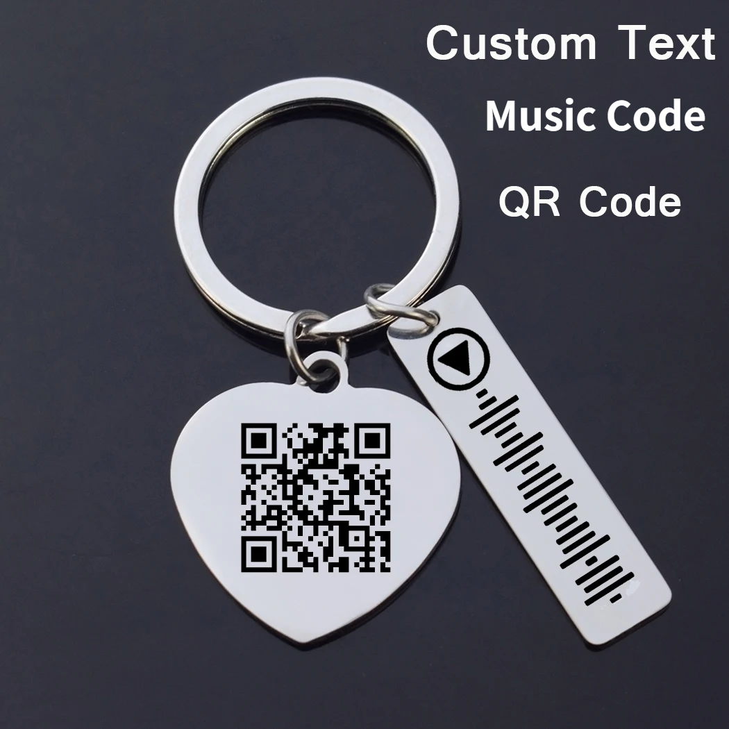 Embroidery Alphabet - Custom Music Code Keychain Personalized Engraved