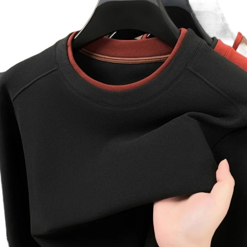 Embroidery Men Shirt - High quality velvet warm long sleeve