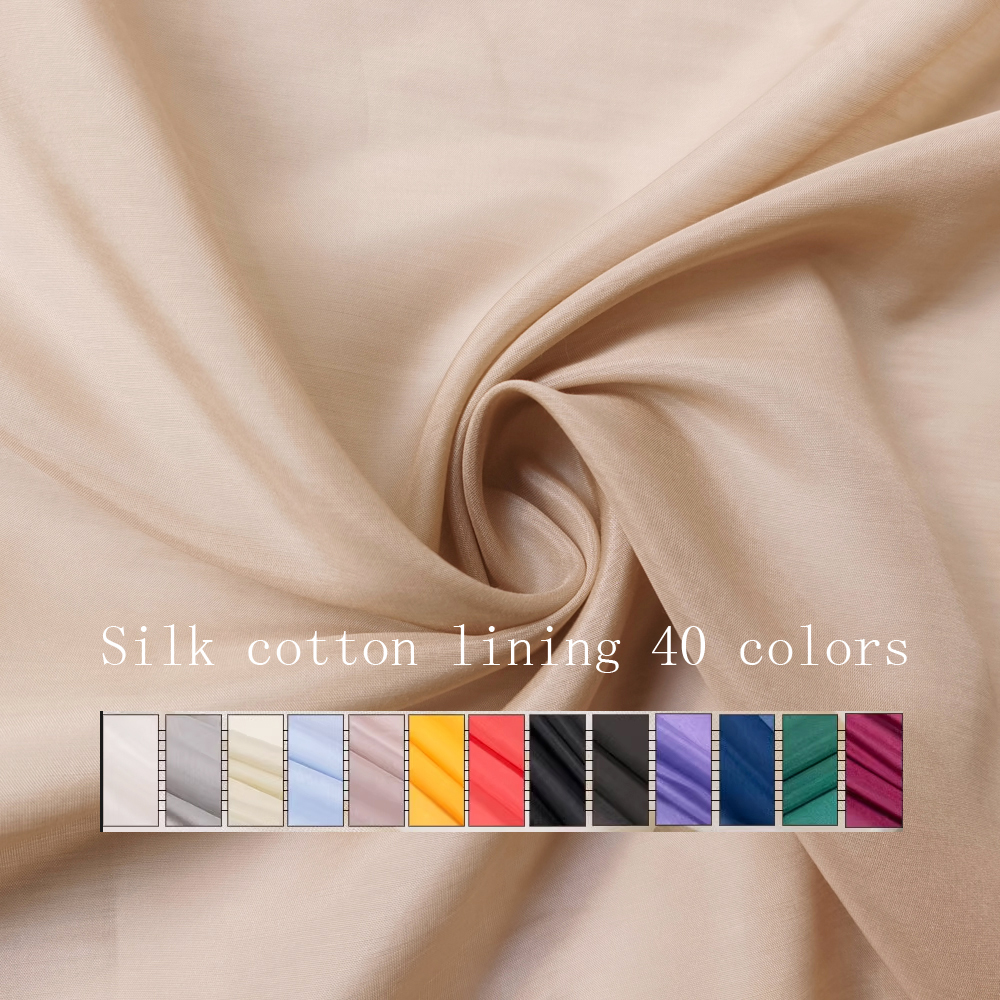 Linen Fabric Natural - 55'' Wide Mulberry Silk Cotton Lining