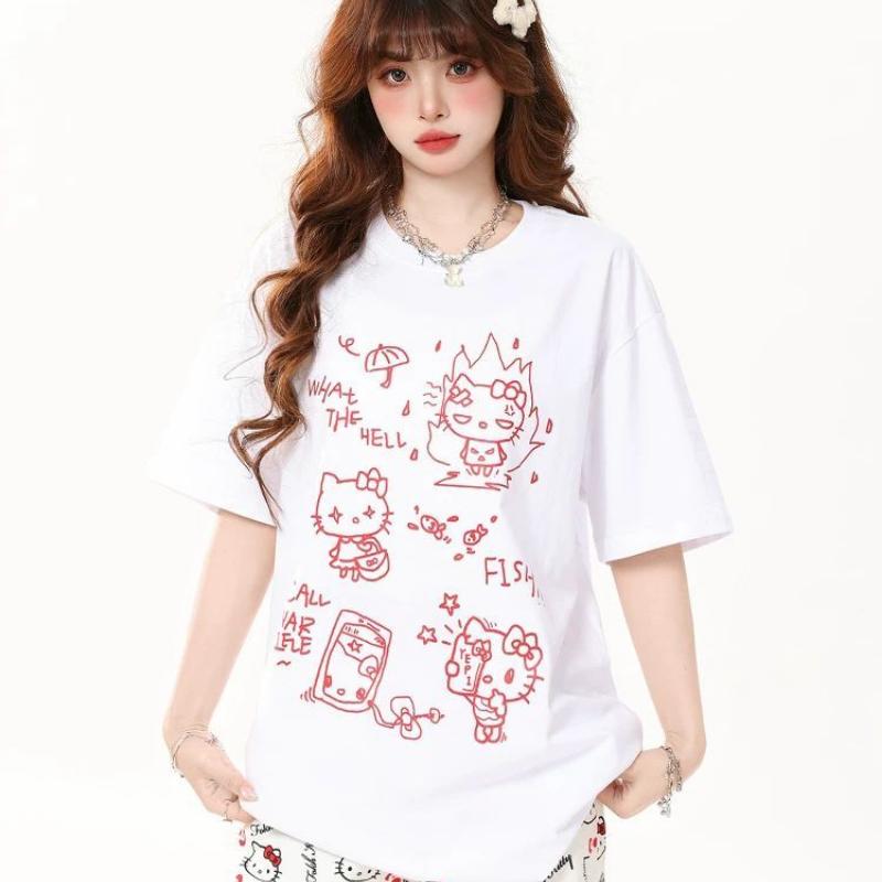 Embroidery Cat - Sanriohello Kitty Cute Kt Cat Print