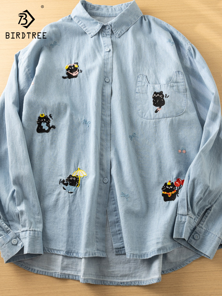 Embroidery Cat - New 2026 Spring Women Long Sleeve