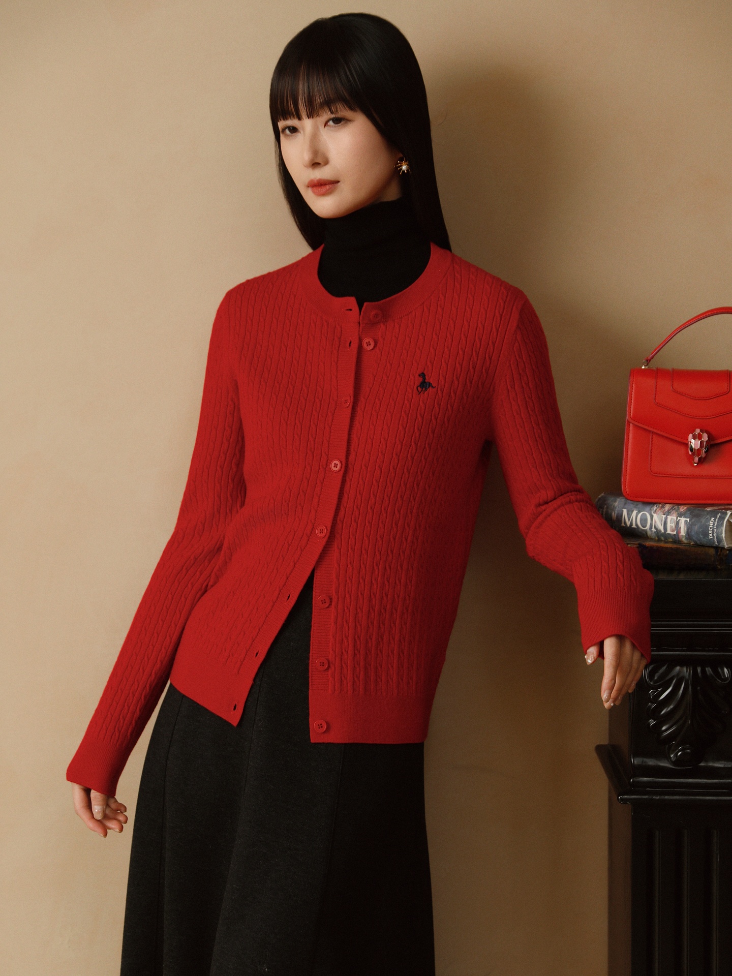 Embroidery Moisturizer - Soft Woolen Knitted Cardigan Women's Winter