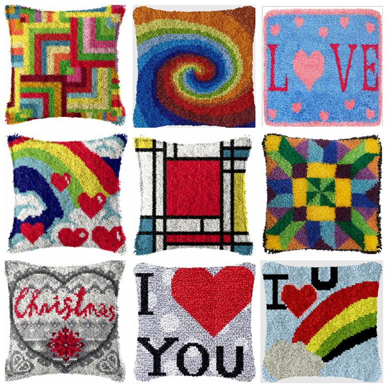 Embroidery Meaning - LOVE Pattern Cushion Smyrna Button Package