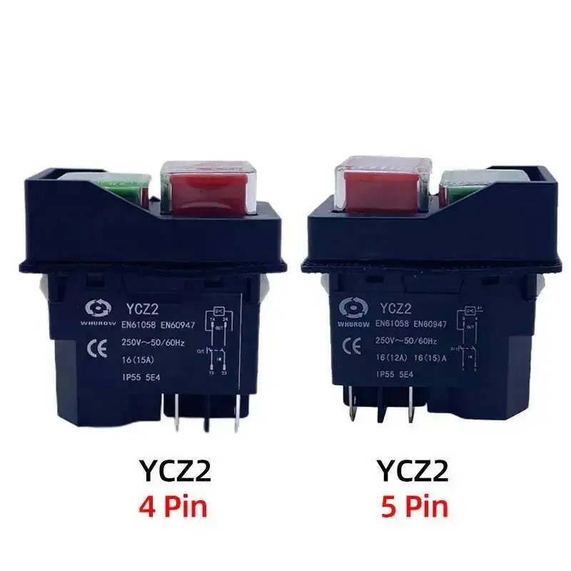 Embroidery Red - 110V/220V YCZ2 Electromagnetic Switch 4/5 Pin