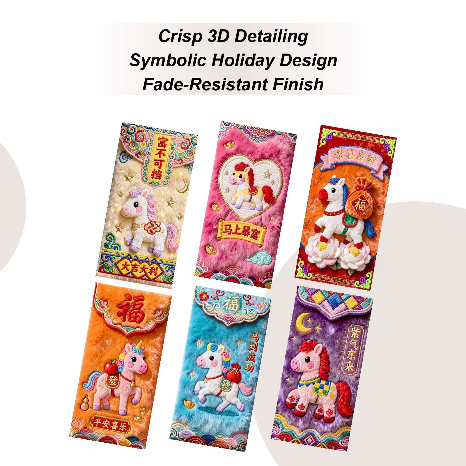 Embroidery Red - 2026 Chinese Red Envelope 6pcs Creative