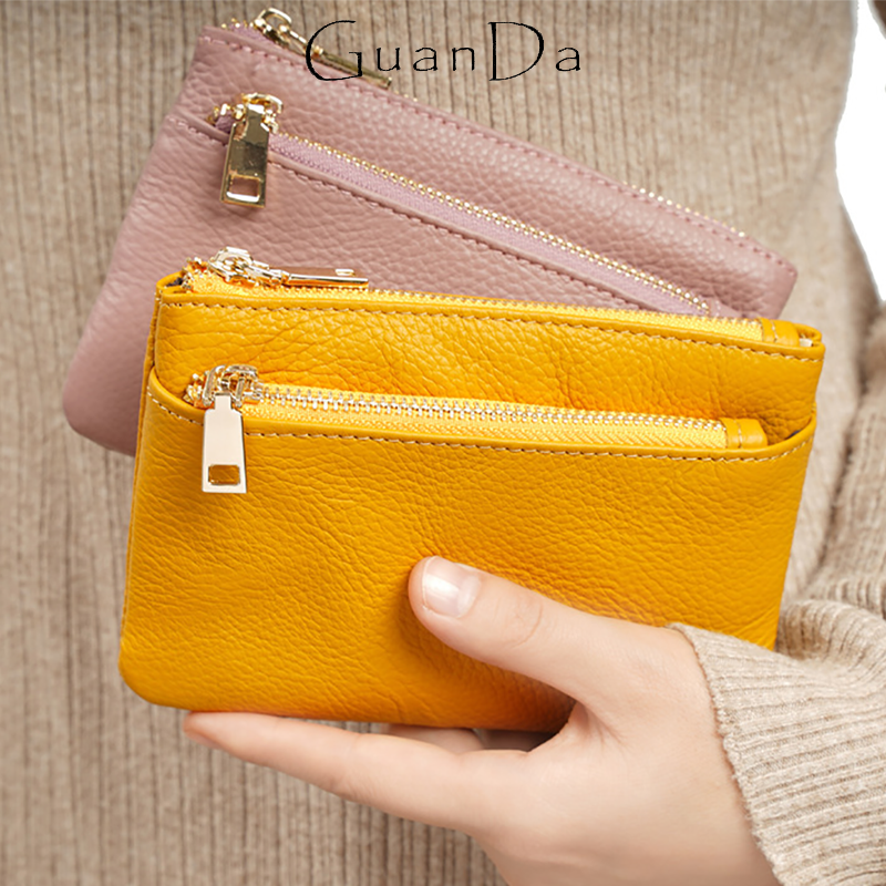 Embroidery Alphabet - Custom Name Genuine Leather Coin Purse