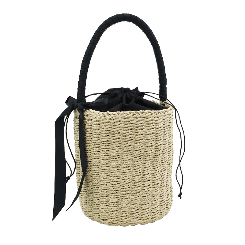 Embroidery Paper - Handmade Women's Handbag Bucket Straw Bag