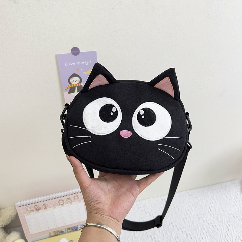 Embroidery Cat - Lightweight Stylish Embroidery Cute Black Cat