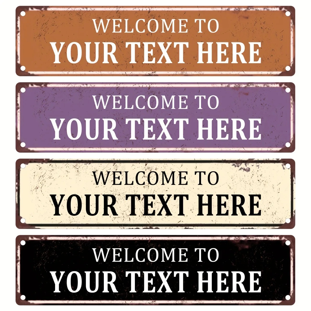 Embroidery Water - Custom Personalized Retro Metal Welcome Sign,