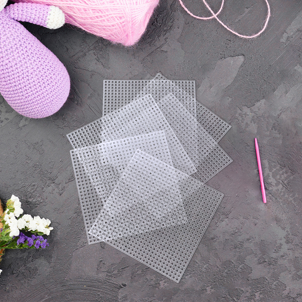 Embroidery Paper - 10pcs Cross Stitch Plastic Mesh Sheets: