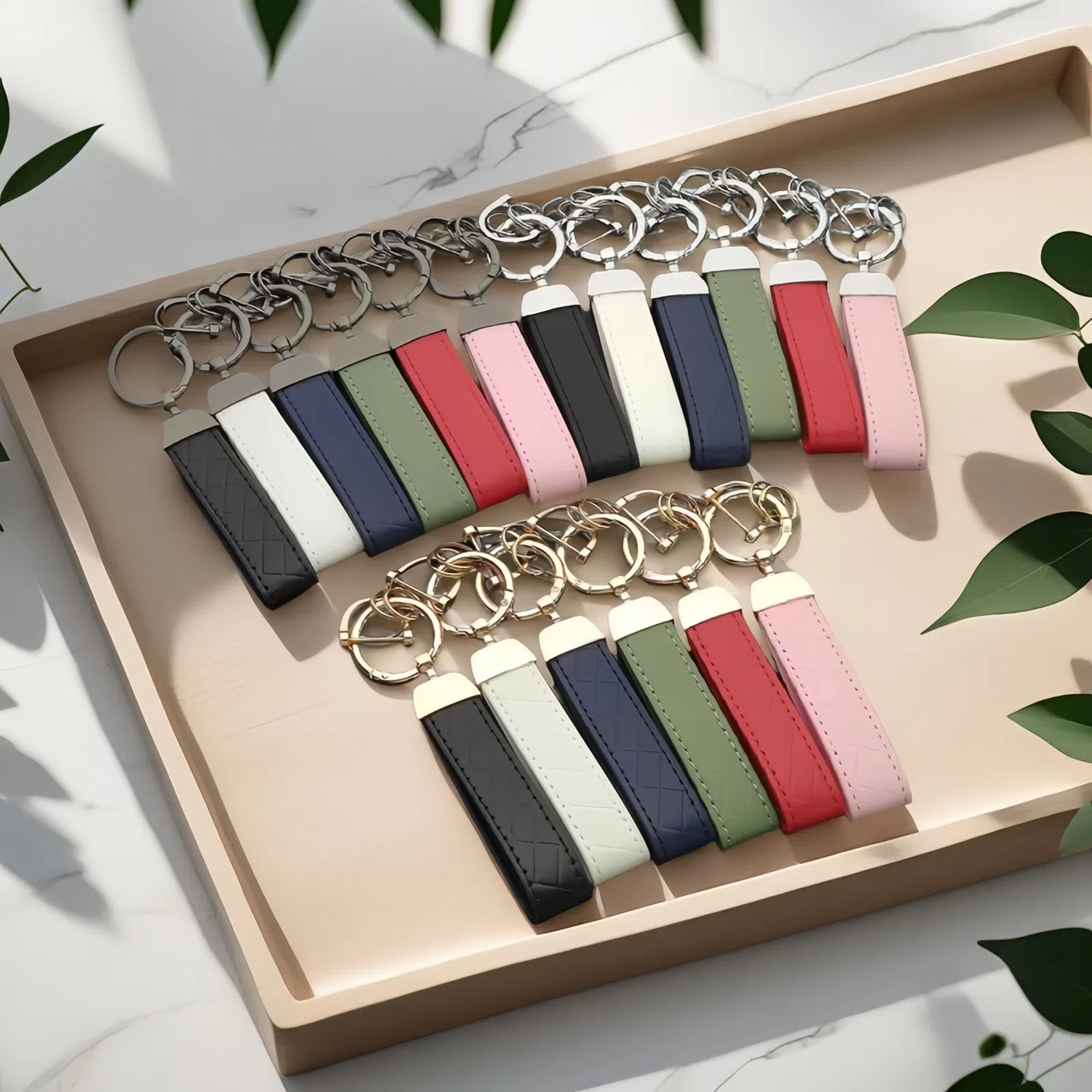 1/6/18PCS Leather KeyChain Cus - Embroidery Alphabet ulasan dan harga