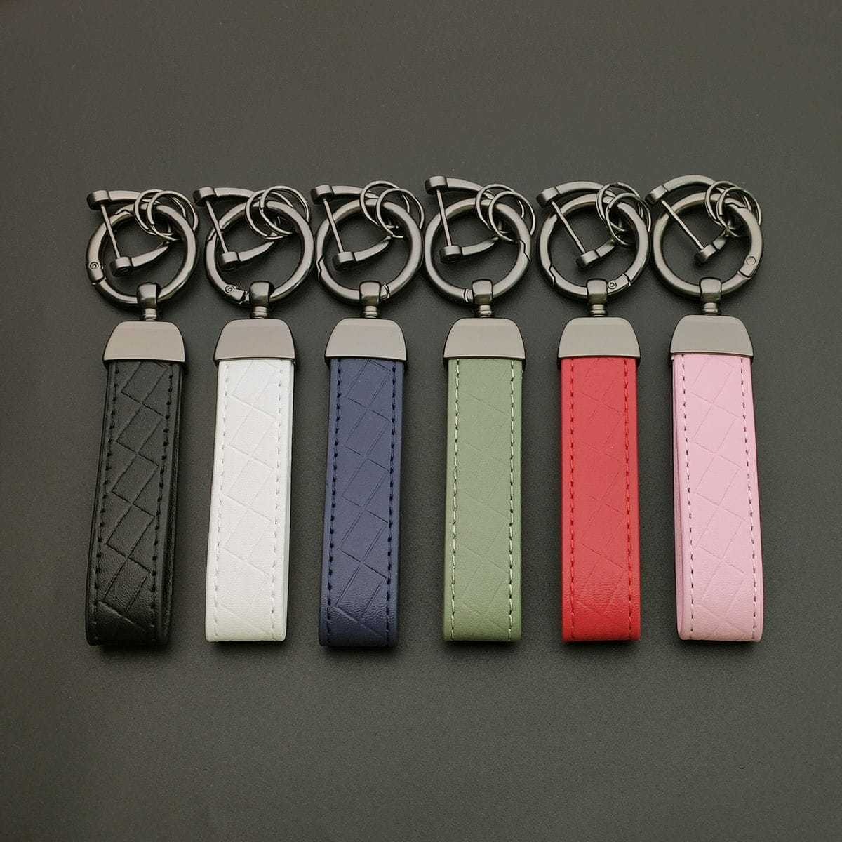 1/6/18PCS Leather KeyChain Cus - Embroidery Alphabet ulasan dan harga
