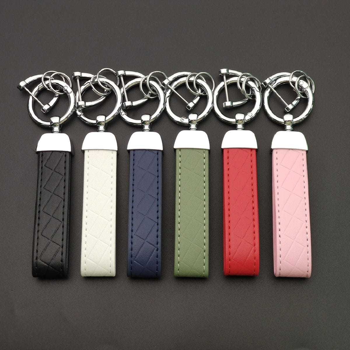 1/6/18PCS Leather KeyChain Cus - Embroidery Alphabet ulasan dan harga