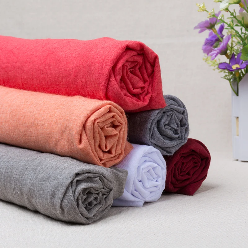 50x140cm Solid Color Cotton Li - Linen Fabric Natural ulasan dan harga