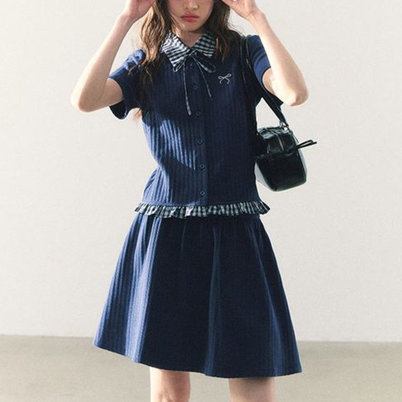 Summer Knitted Preppy Style Tw - Embroidery Class ulasan dan harga