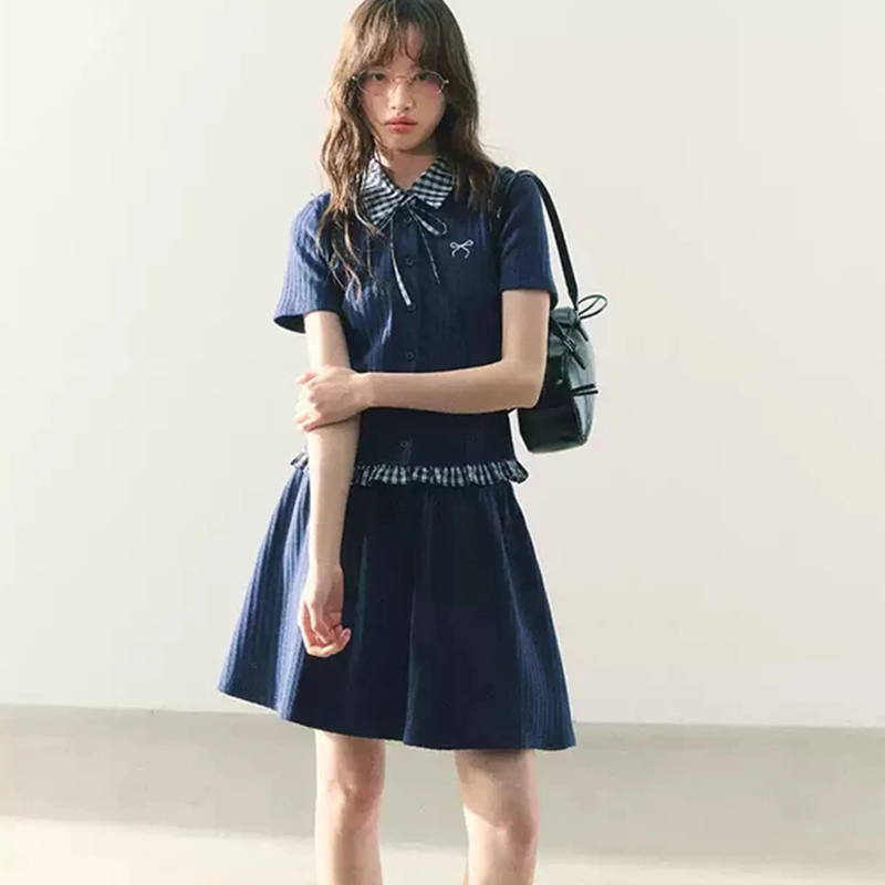Summer Knitted Preppy Style Tw - Embroidery Class ulasan dan harga
