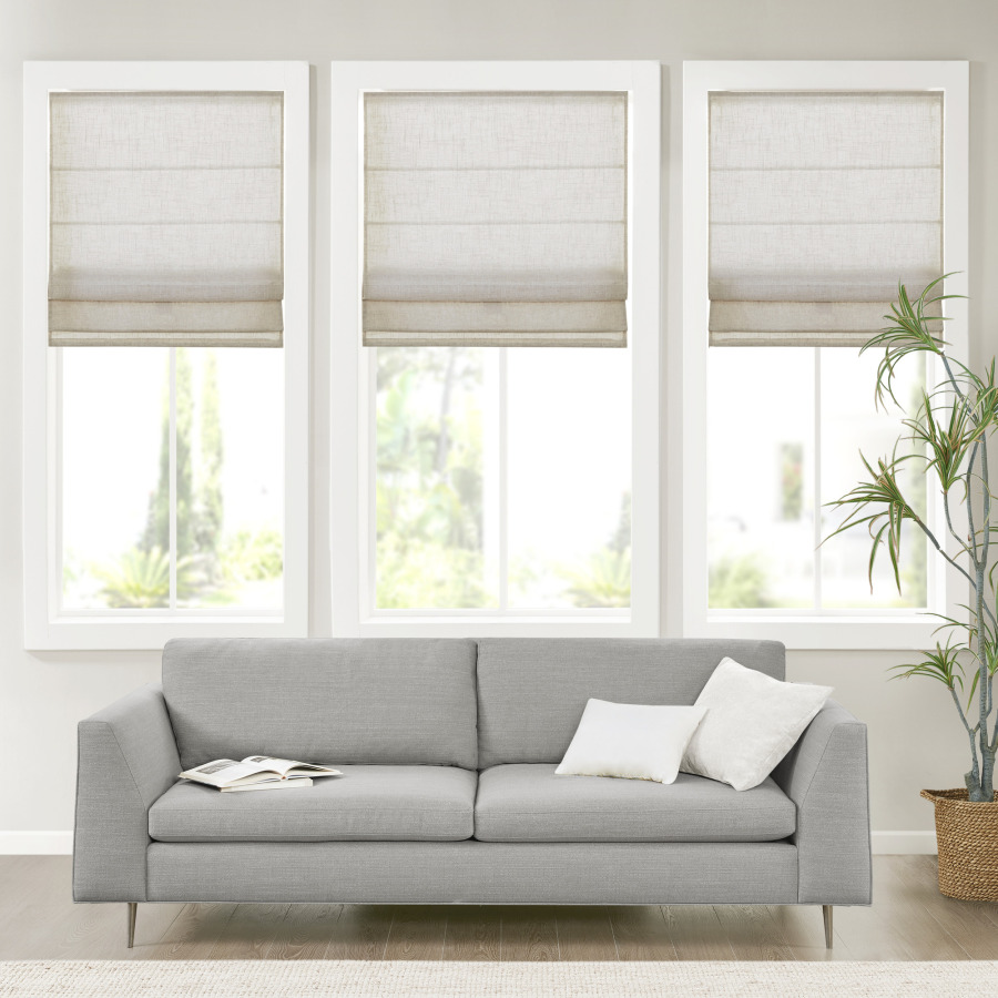 Light Filtering Cordless Roman - Linen Fabric Natural ulasan dan harga