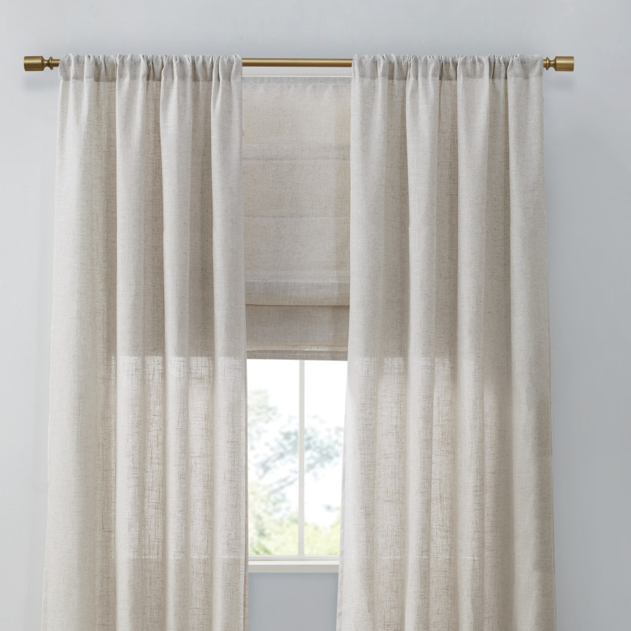 Light Filtering Cordless Roman - Linen Fabric Natural ulasan dan harga