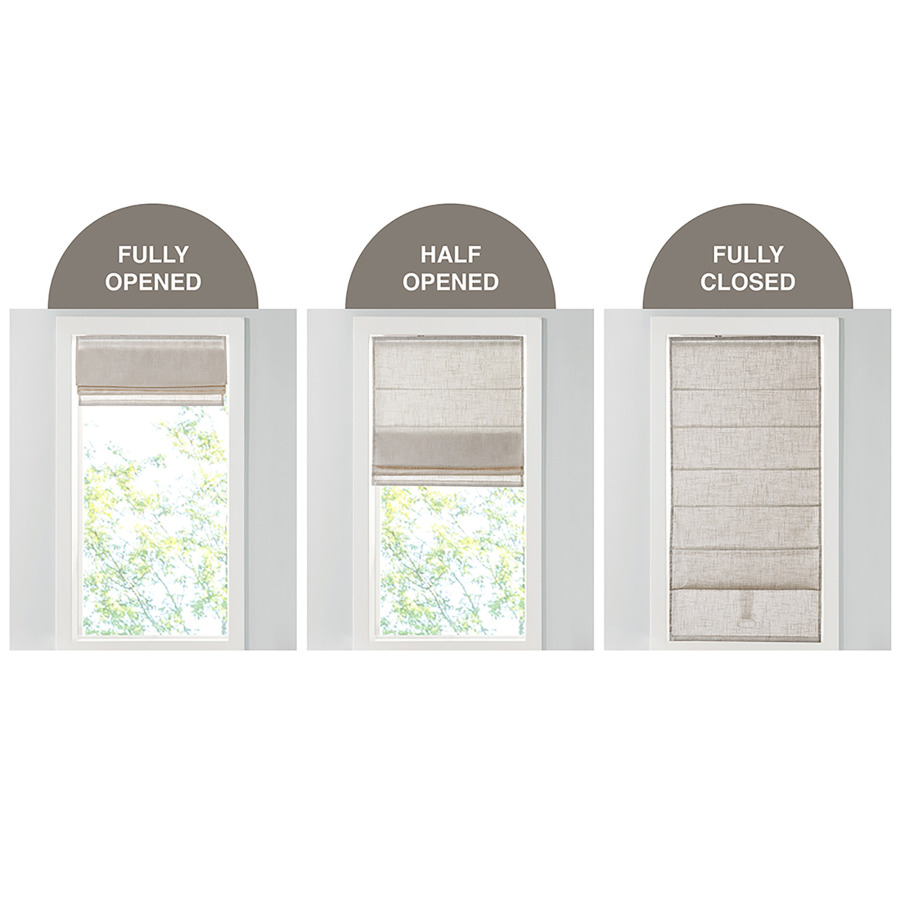 Light Filtering Cordless Roman - Linen Fabric Natural ulasan dan harga