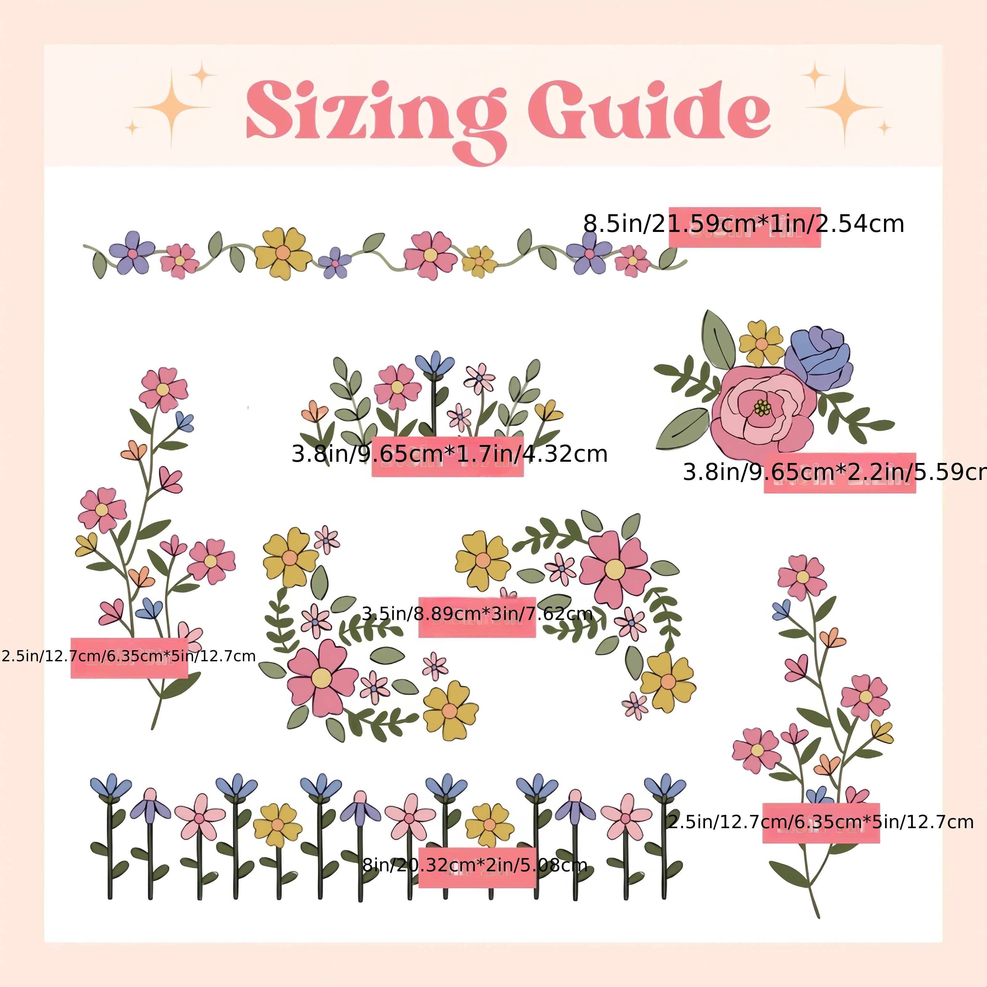 1 Set of 8pcs Colorful Graphic - Embroidery Meaning ulasan dan harga