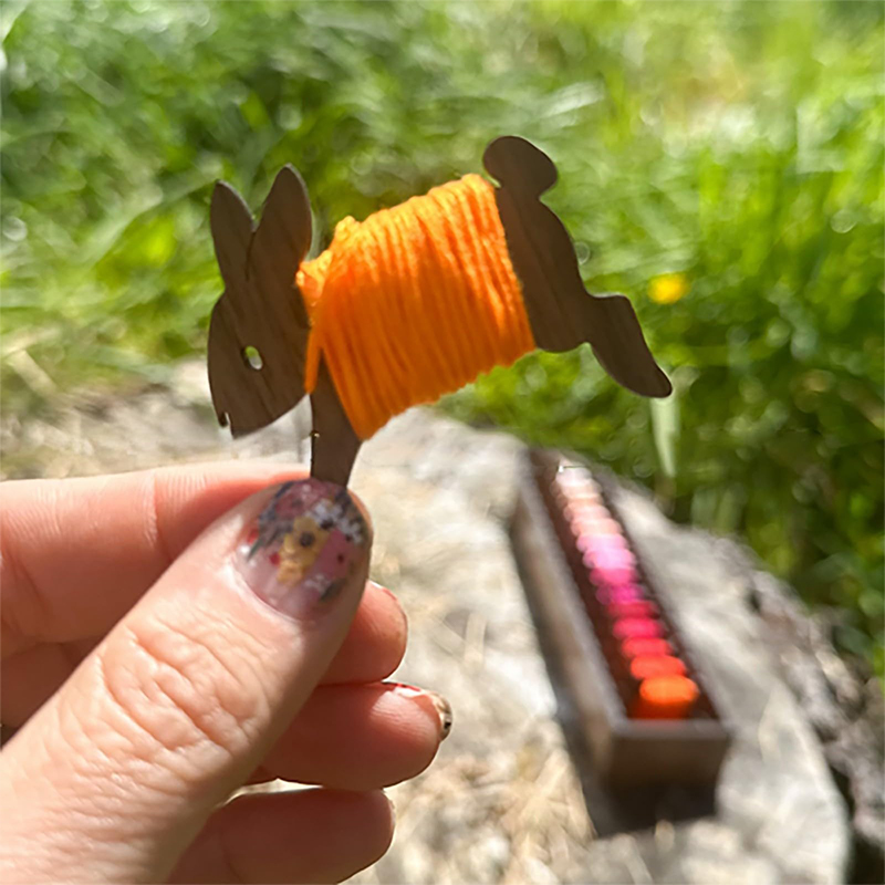 Wooden Animal Sheep Cat Bobbin - Embroidery Cat ulasan dan harga