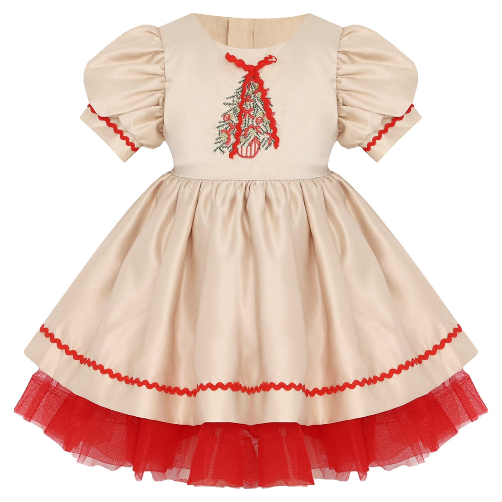 Kids Girls Christmas Dress Emb - Embroidery Xmas Designs ulasan dan harga