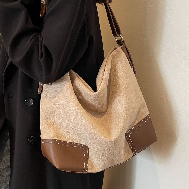 Suede Trendy Versatile Tote Ba - Embroidery Class ulasan dan harga