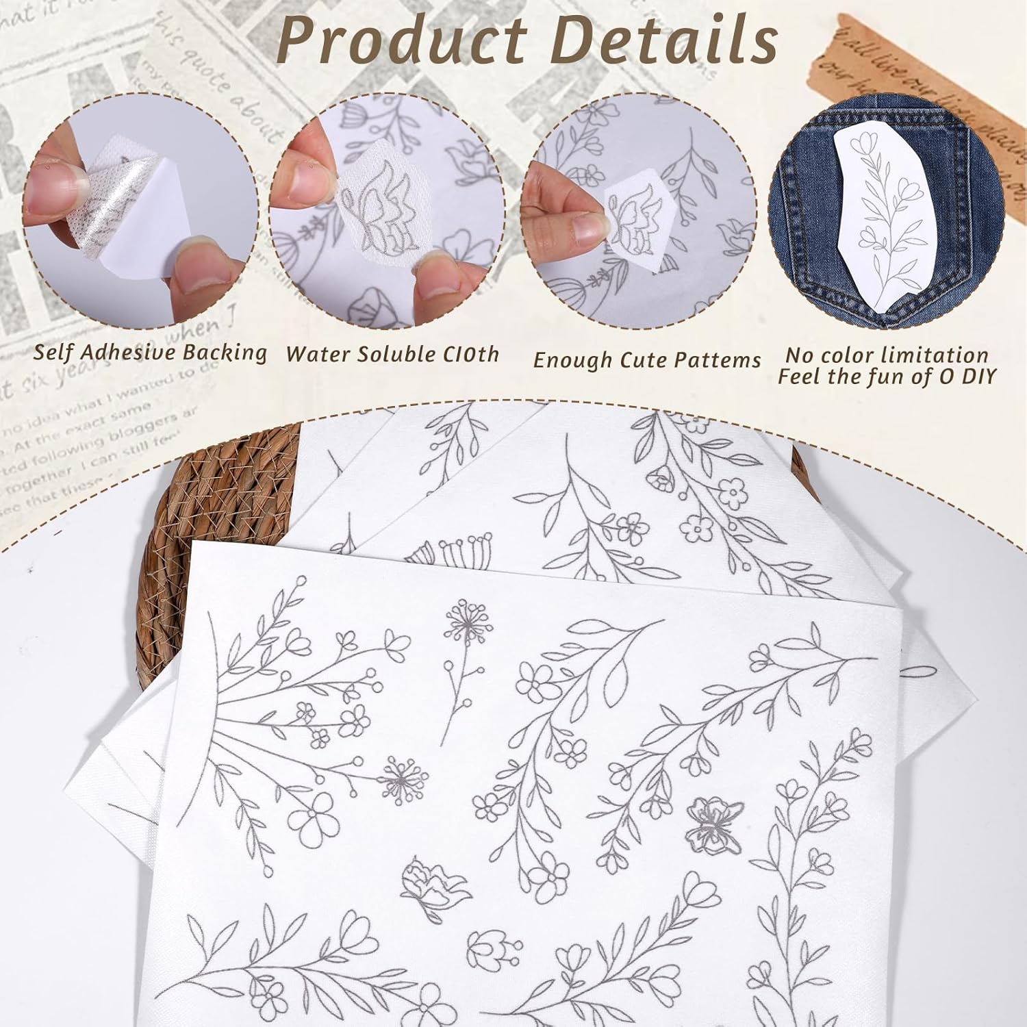 Stick & Stitch Water Soluble E - Embroidery Meaning ulasan dan harga