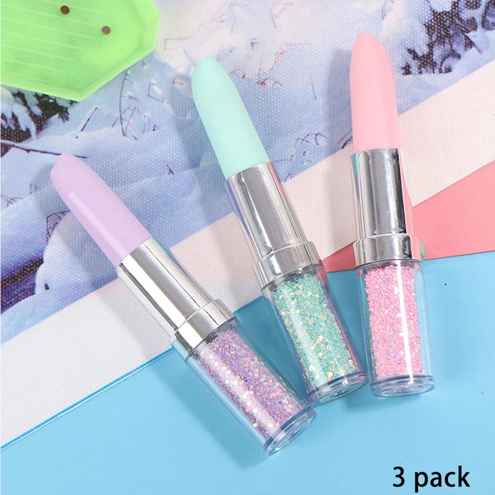 Lipstick Shape Diamond Paintin - Embroidery Artwork ulasan dan harga