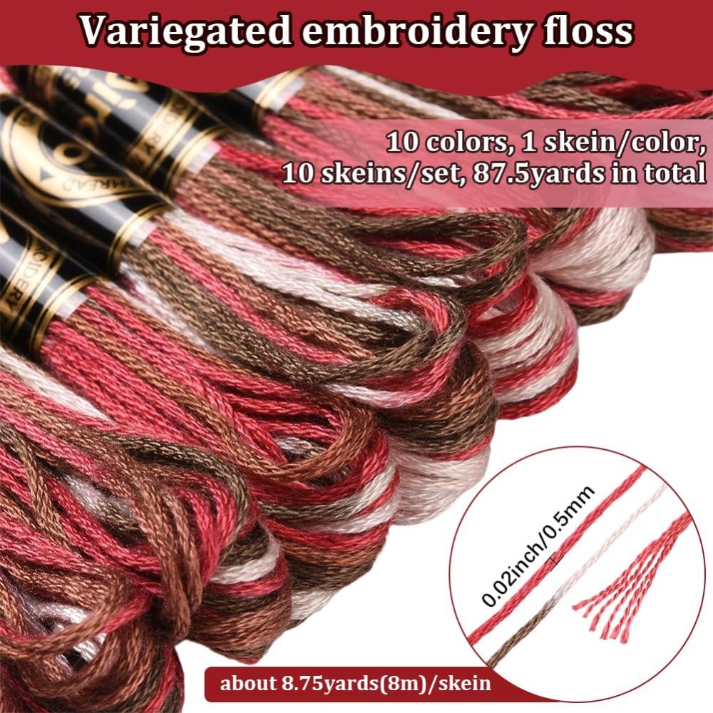 10 Skeins 6 Strands Red Embroi - Embroidery Red ulasan dan harga