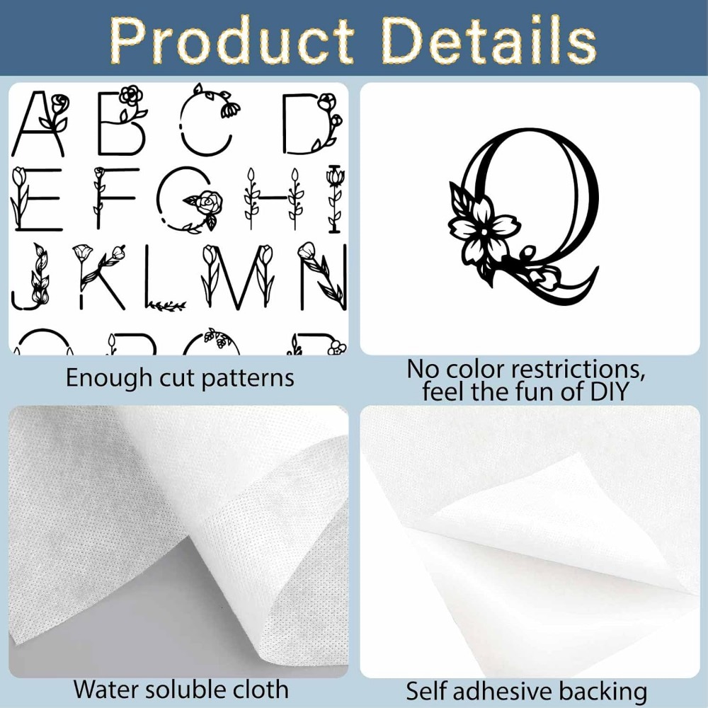 Letter A-Z Water Soluble Embro - Embroidery Water ulasan dan harga