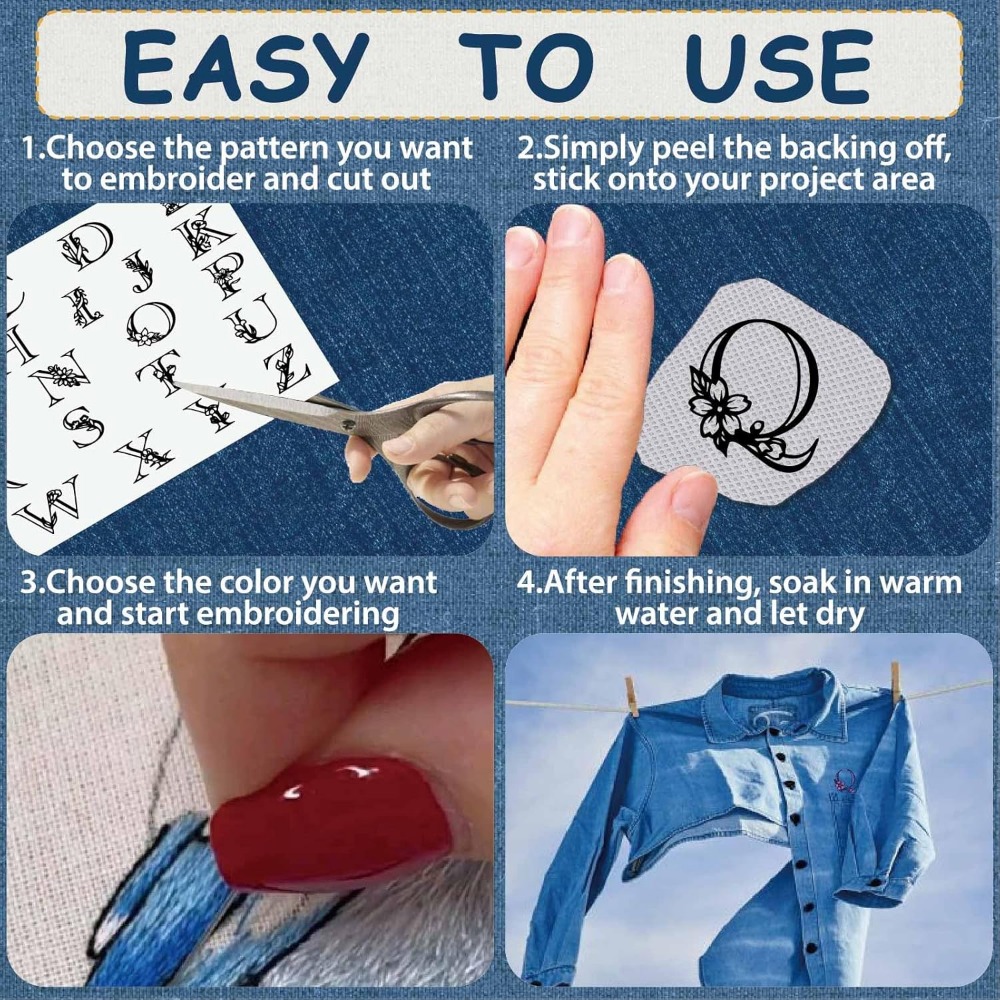 Letter A-Z Water Soluble Embro - Embroidery Water ulasan dan harga