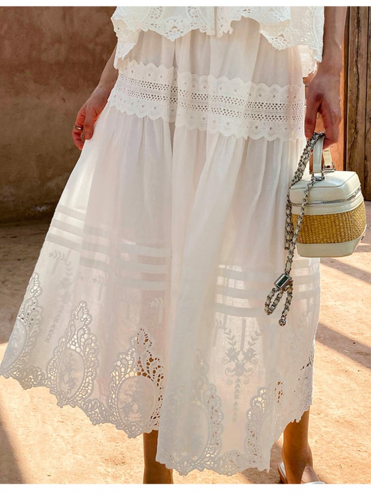 Bohemian White Square-neck Ves - Embroidery Class ulasan dan harga
