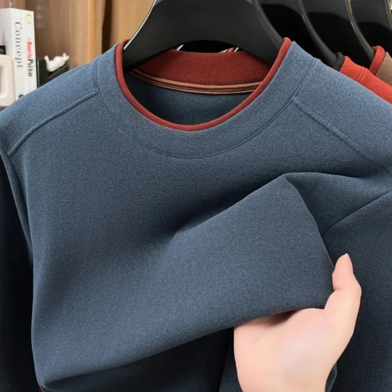 High quality velvet warm long  - Embroidery Men Shirt ulasan dan harga