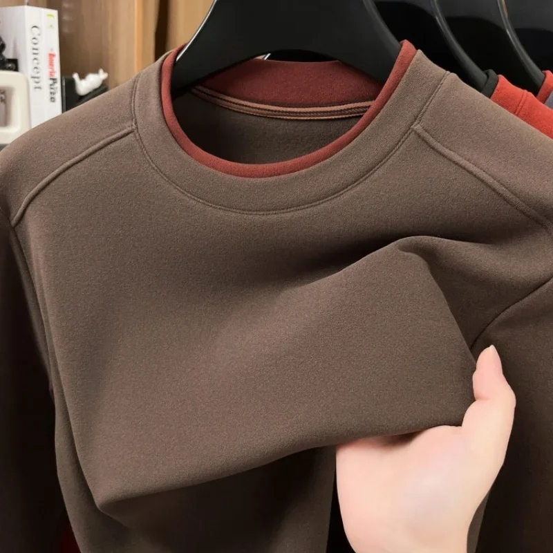 High quality velvet warm long  - Embroidery Men Shirt ulasan dan harga