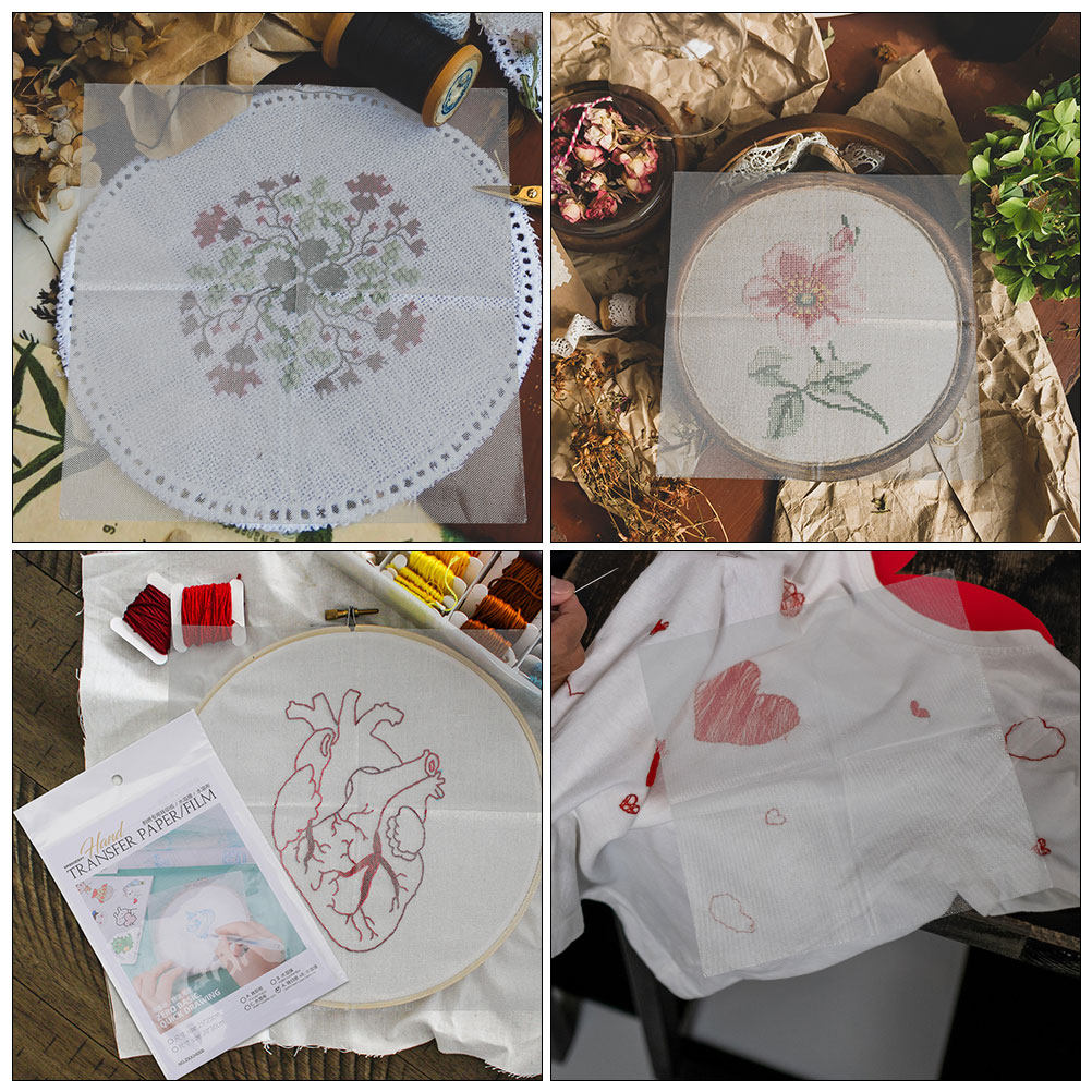 8Pcs DIY Water Soluble Embroid - Embroidery Paper ulasan dan harga