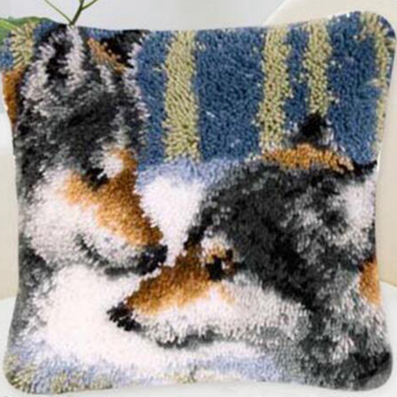 Latch Hook Kit Pillow Embroide - Embroidery Meaning ulasan dan harga