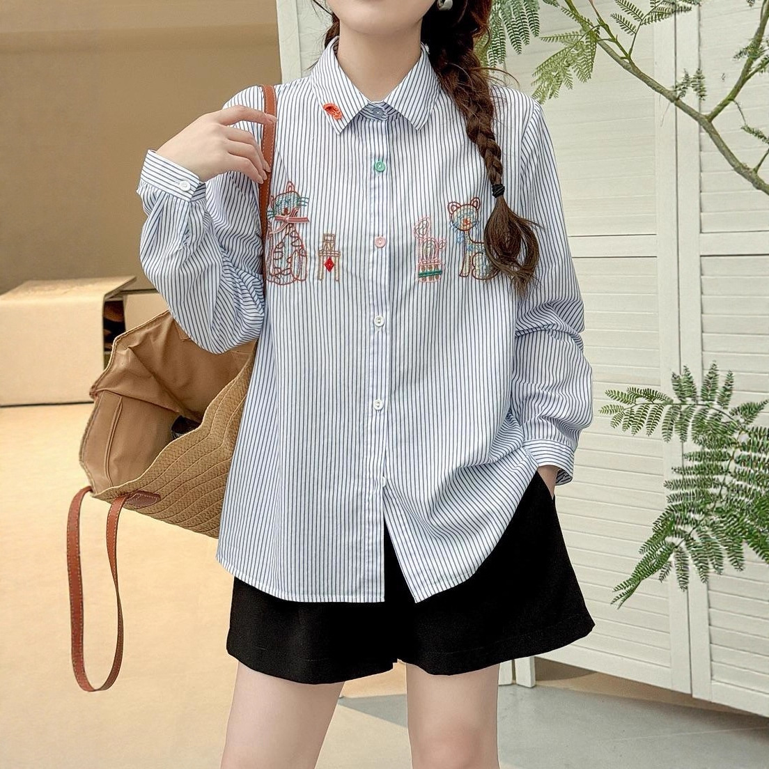 Japanese Sweet Mori Girl Vinta - Embroidery Cat ulasan dan harga