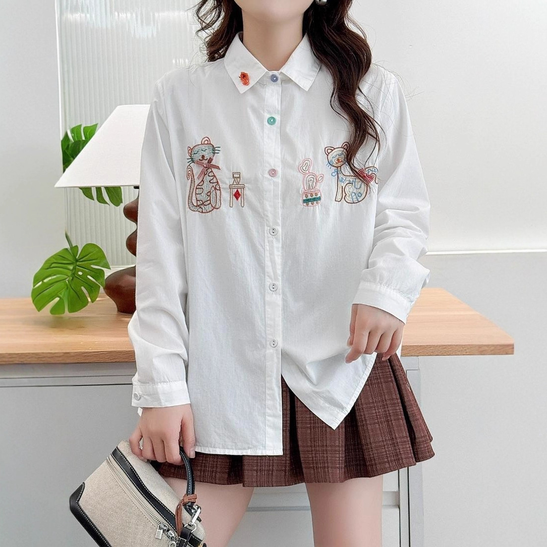 Japanese Sweet Mori Girl Vinta - Embroidery Cat ulasan dan harga