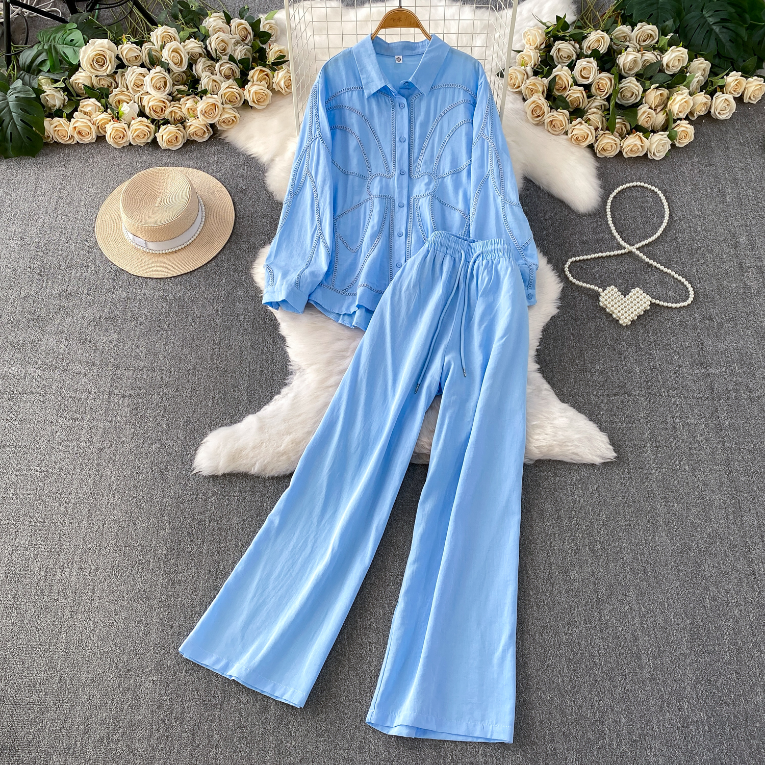 Autumn French Women's Matching - Embroidery Men Shirt ulasan dan harga