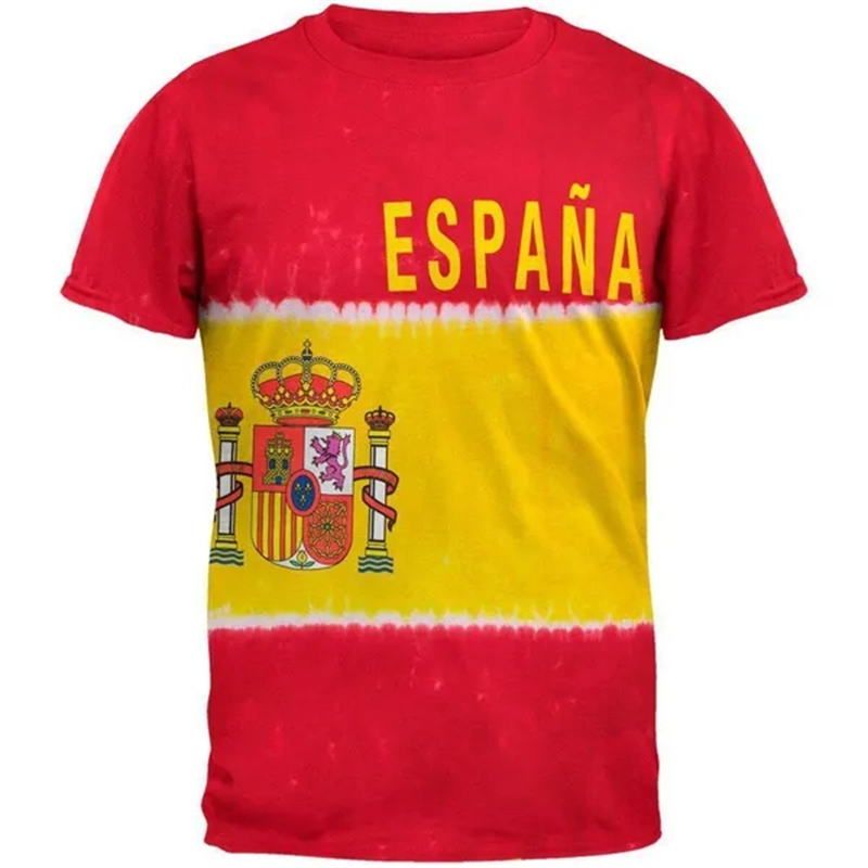 Spain Flag Of T-shirt  Graphic - Embroidery University ulasan dan harga