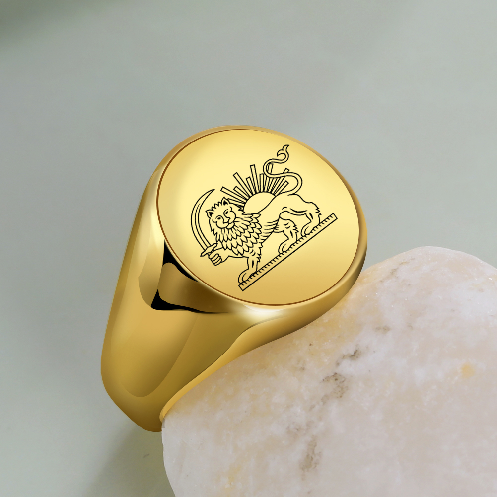 Iran Lion and Sun Finger Ring  - Embroidery Alphabet ulasan dan harga