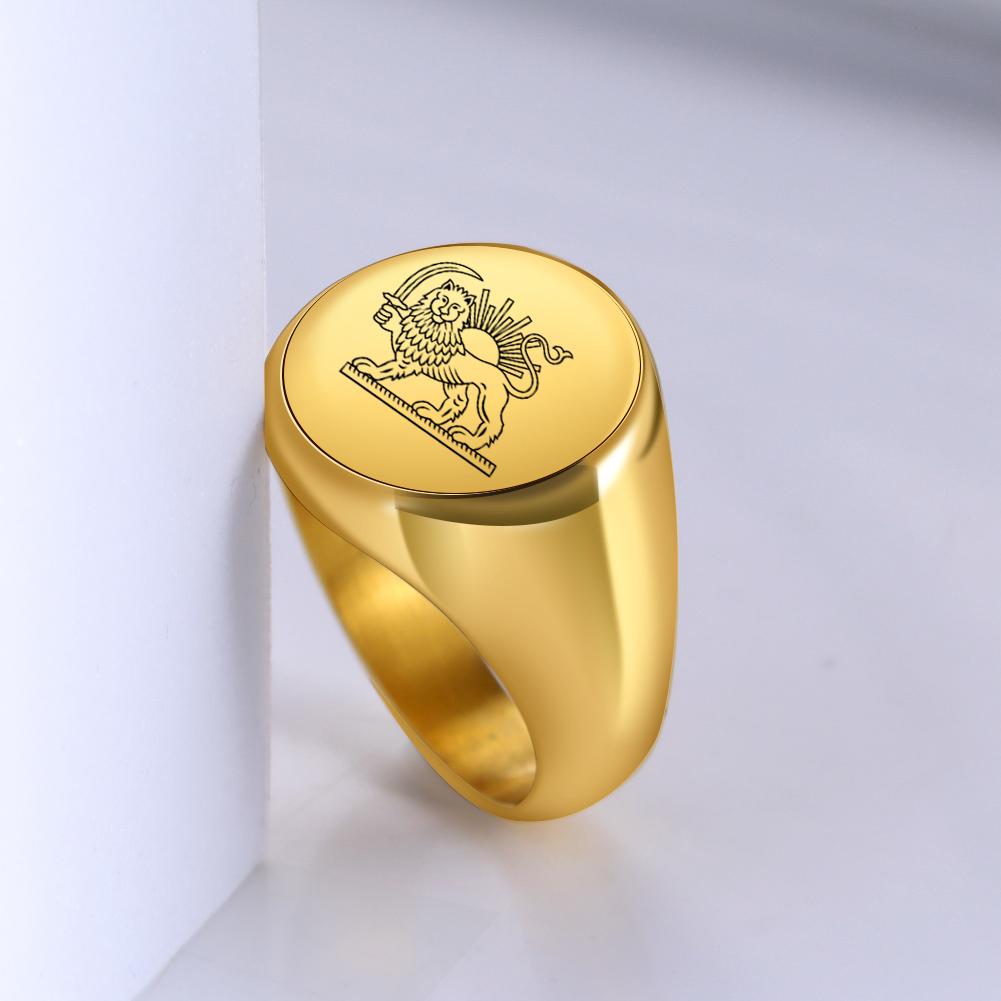 Iran Lion and Sun Finger Ring  - Embroidery Alphabet ulasan dan harga