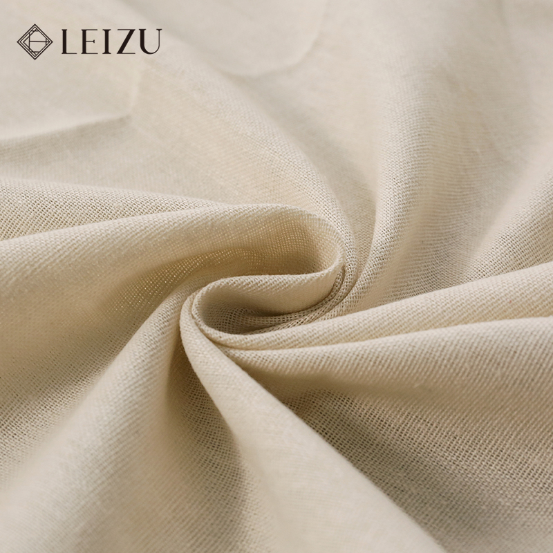 130x45cm Pure Color Soft Cotto - Linen Fabric Natural ulasan dan harga