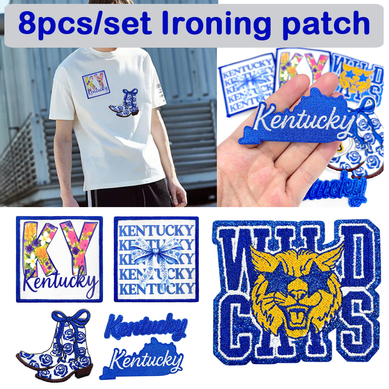 8pcs/set University Print Iron - Embroidery University ulasan dan harga