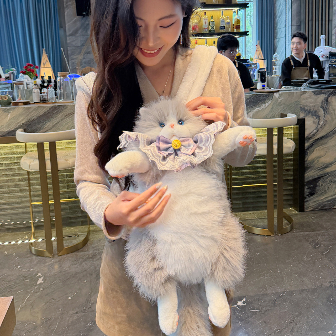 Cute Cat Shaped Backpacks Hara - Embroidery Cat ulasan dan harga