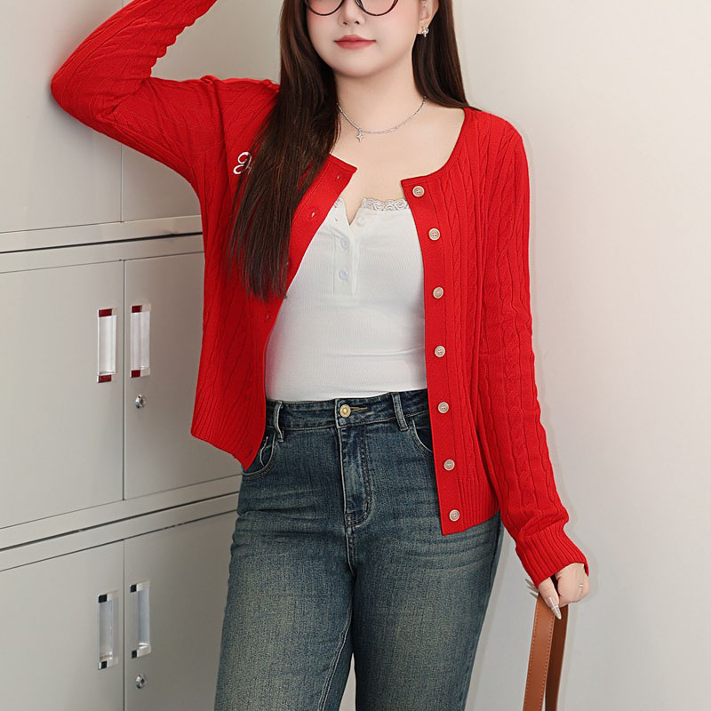 Fashion Plus Size Women's Swea - Embroidery Red ulasan dan harga