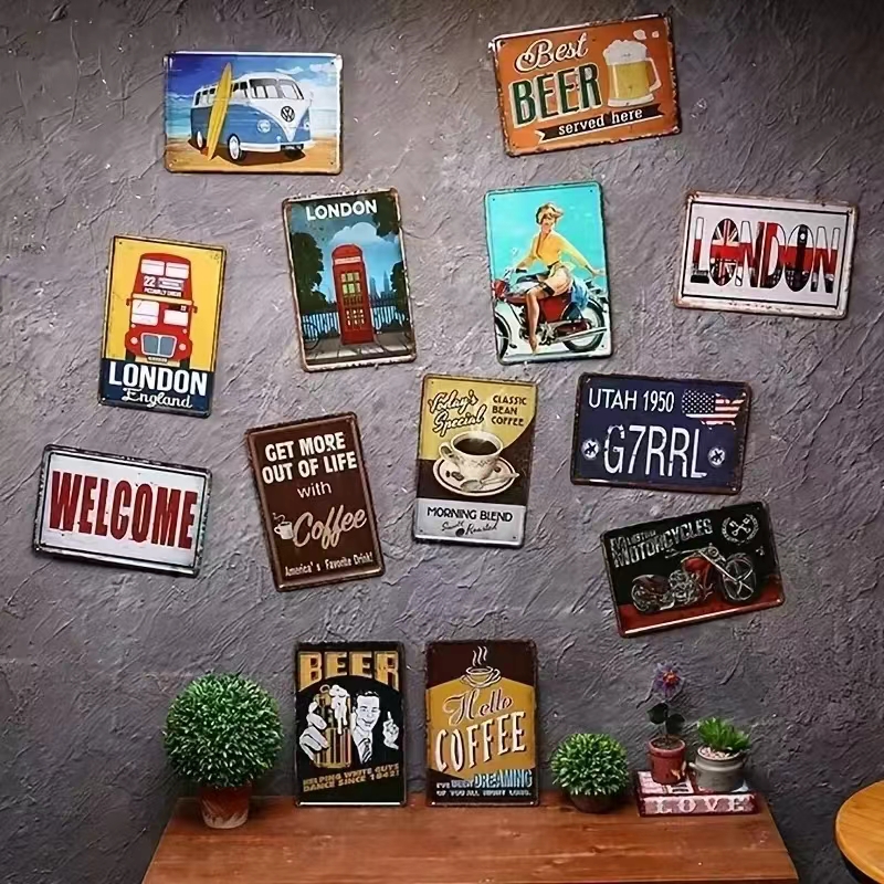 Vintage Bar Metal Signs Bathro - Embroidery Water ulasan dan harga