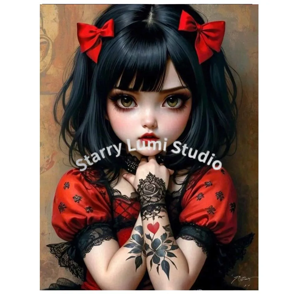 5D Diamond Painting Kit Gothic - Embroidery Cat ulasan dan harga